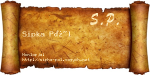 Sipka Pál névjegykártya